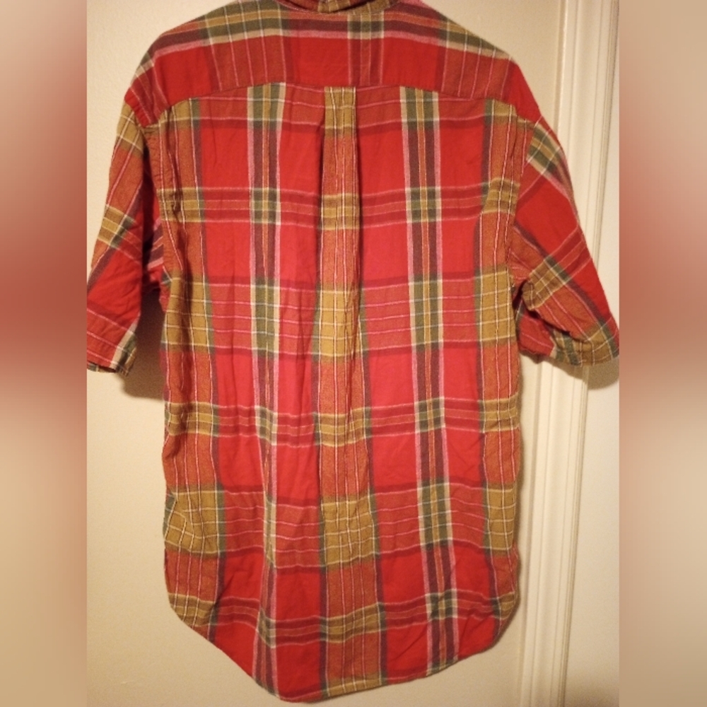 Ralph Lauren Sport men's short sleeve button down plaid shirt - Picture 4 of 5